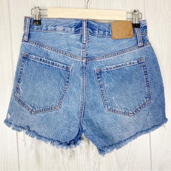 Aeropostale | Distressed 90s High Rise Cut Off Denim Shorts Size 4 - Picture 2 of 10